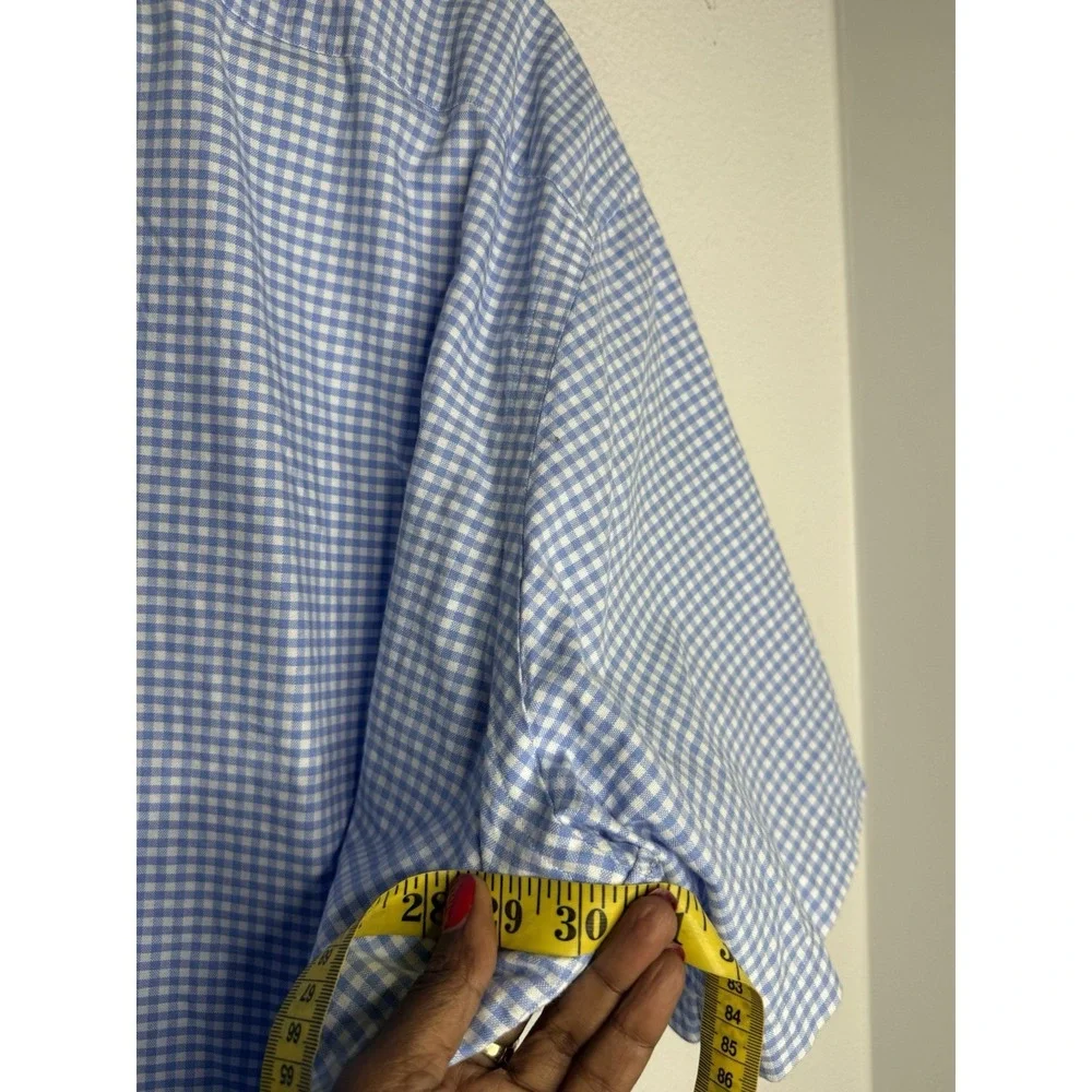 Ralph Lauren Shirt Adult 2XB Blue Gingham Classic Heavy Cotton Preppy